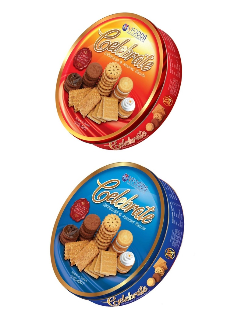 (2026) VF เซเลเบรท บิสกิตรวมรส น้ำเงิน/แดง12pcs